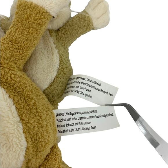Little Rabbit “Ready For Bed” Bunnies Soft Plush Beanie Toy Little Tiger Press - Picture 7 of 12